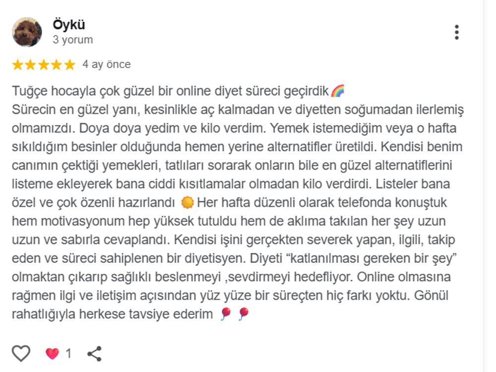 Google danışan yorumu 1